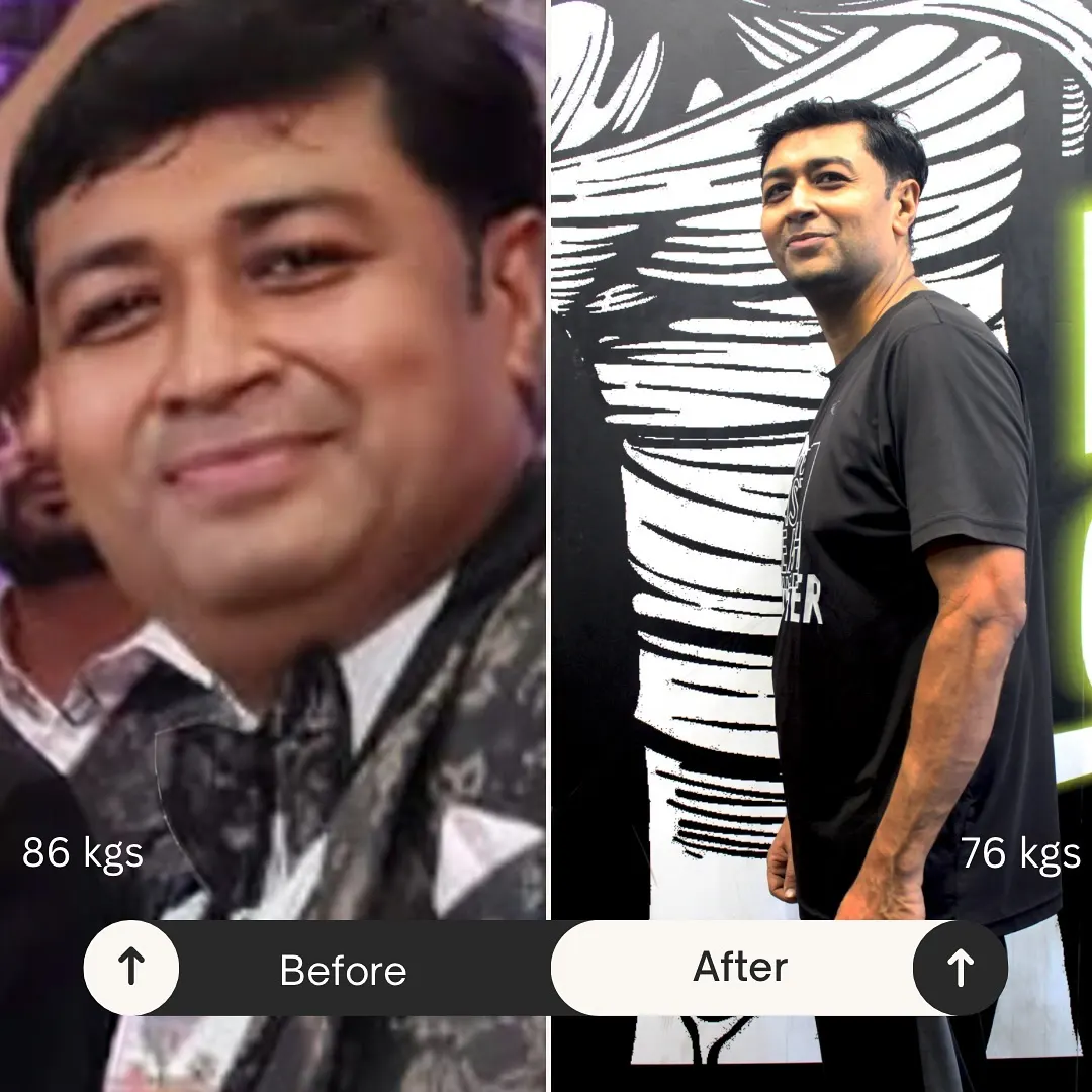 Before and after photos of a RawFit member